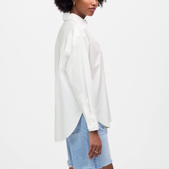 Madewell Oversized Cotton Poplin Button Up Shirt White Size XS NWT - Picture 3 of 9